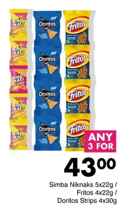 Save Simba Niknaks/ Fritos/ Doritos Strips offer