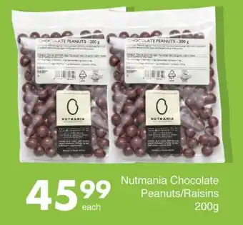 Save Nutmania Chocolate Peanuts/ Raisins offer