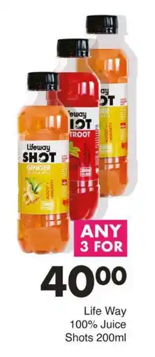 Save Life Way 100% Juice Shots offer