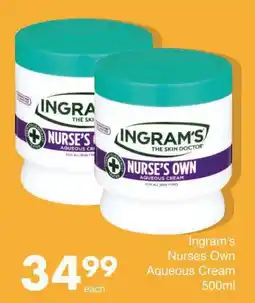 Save Ingram's Nurses Own Aqueous Cream offer