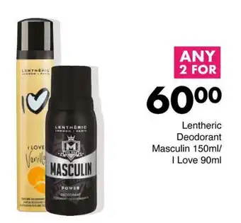 Save Lentheric Deodorant Masculin/ I Love offer