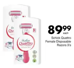 Save Schick Quattro Female Disposable Razors offer