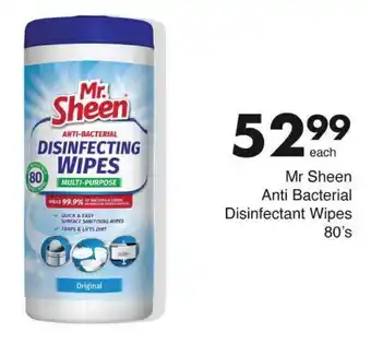 Save Mr Sheen Anti Bacterial Disinfectant Wipes offer