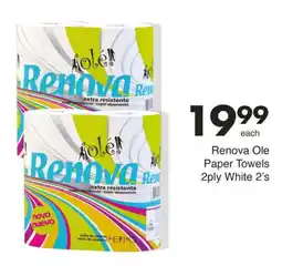Save Renova Ole Paper Towels 2ply White offer