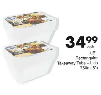 Save UBL Rectangular Takeaway Tubs + Lids offer