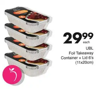 Save UBL Foil Takeaway Container + Lid offer