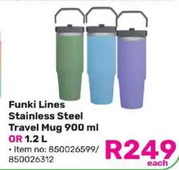 Game Funki Lines Stainless Steel Travel Mug offer
