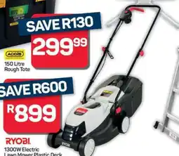 Pick n Pay Hypermarket RYOBI 1300W Electric Lawn Mower Plastic Deck offer