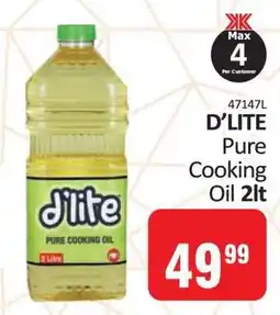KitKat Cash and Carry D'Lite Pure Cooking Oil 2Lt offer