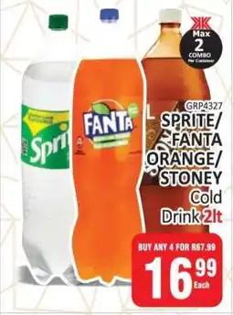 KitKat Cash and Carry Sprite/Fanta Orange/Stoney Cold Drink 2L offer