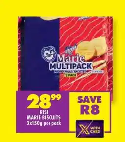 Shoprite RISI MARIE BISCUITS 3x150g per pack offer