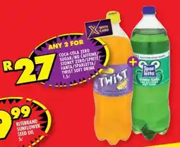 Shoprite COCA-COLA ZERO SUGAR/NO CAFFEINE/STONEY ZERO/SPRITE/FANTA/SPARLETTA/TWIST SOFT DRINK offer