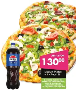 Save Hyper Medium Pizzas + Pepsi offer