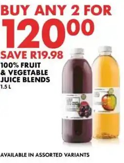 Woolworths 100% fruit & vegetable juice blends offer