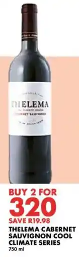 Woolworths Thelema cabernet sauvignon cool climate series offer
