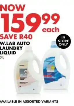 Woolworths W.lab auto laundry liquid offer