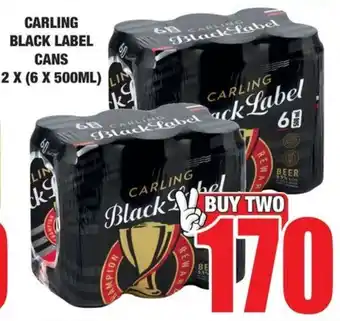 Boxer Liquors Carling black label cans offer