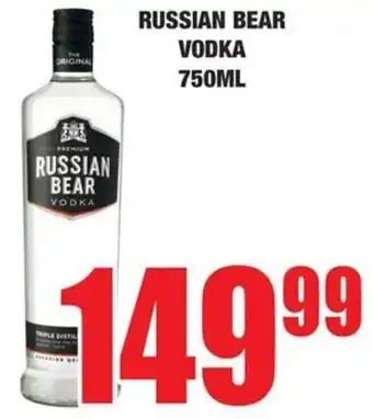 Boxer Liquors Russian bear vodka offer