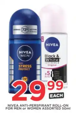OK Foods Nivea anti-perspirant roll-on for men or women assorted offer