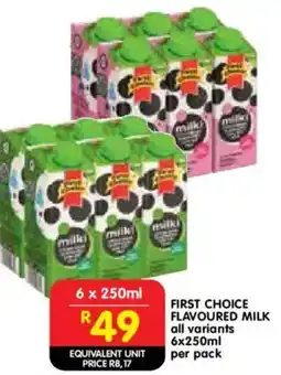 Shoprite First choice flavoured milk offer
