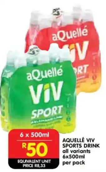 Shoprite Aquelle viv sports drink offer