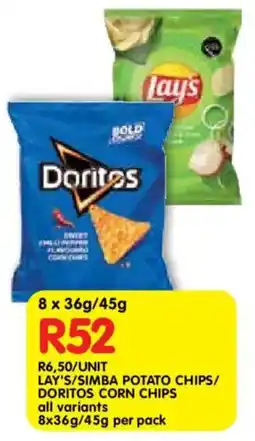 Shoprite Lay's/ simba potato chips/ doritos corn chips offer