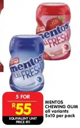 Shoprite Mentos chewing gum offer
