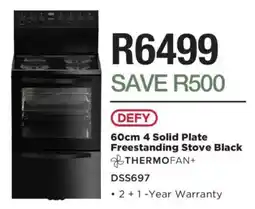 House & Home Defy 4 Solid Plate Freestanding Stove Black offer