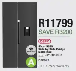 House & Home Defy Side by Side Fridge Dark Inox offer