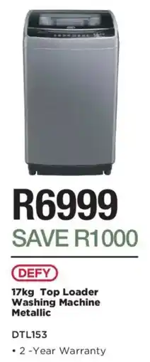 House & Home Defy Top Loader Washing Machine Metallic offer