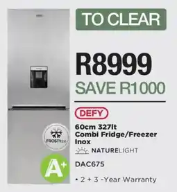 House & Home Defy Combi Fridge/ Freezer Inox offer