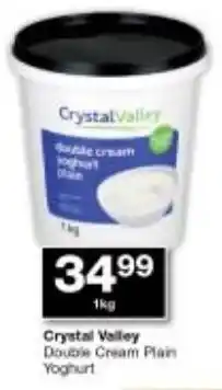 Checkers Crystal Valley Double Cream Plain Yoghurt offer