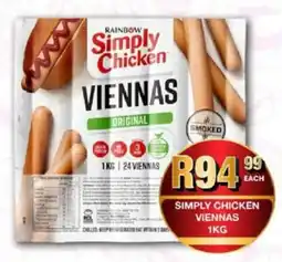 Take 'n Pay Rainbow Simply Chicken Viennas offer