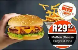 Take 'n Pay Mutton Cheese Burger + Chips offer