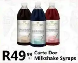 Take 'n Pay Carte Dor Milkshake Syrups offer