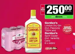 Spar Tops Gordon's London Dry Gin and Spirit Cooler Combo offer