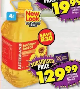 Shoprite Ritebrand sunflower seed oil offer