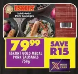 Shoprite Eskort Gold Medal Pork Sausages offer
