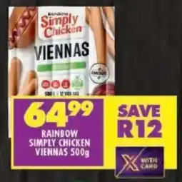Shoprite Rainbow simply chicken viennas offer