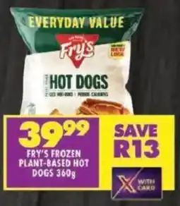 Shoprite Fry's frozen plant-based hot dogs offer