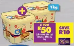Shoprite Ole bread spread 25% fat spread offer