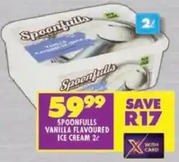 Shoprite Spoonfulls vanilla flavoured ice cream offer