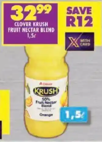 Shoprite Clover krush fruit nectar blend offer