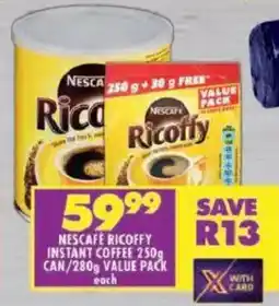 Shoprite Nescafe ricoffy instant coffee can/ value pack offer