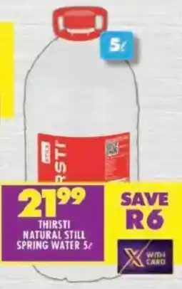 Shoprite Thirsti natural still spring water offer