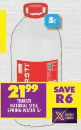 Shoprite Thirsti natural still spring water offer
