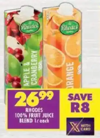 Shoprite Rhodes 100% fruit juice blend offer