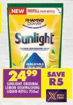 Shoprite Sunlight original lemon dishwashing liquid refill offer