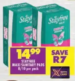 Shoprite Stayfree maxi sanitary pads offer