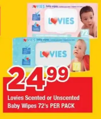 OK Grocer Lovies Scented or Unscented Baby Wipes offer